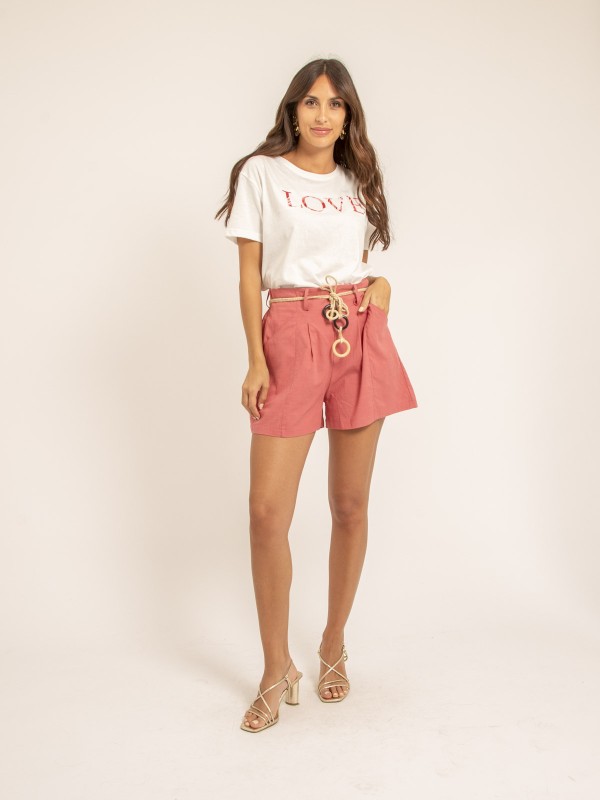 Short effet lin XEDONA - Rose