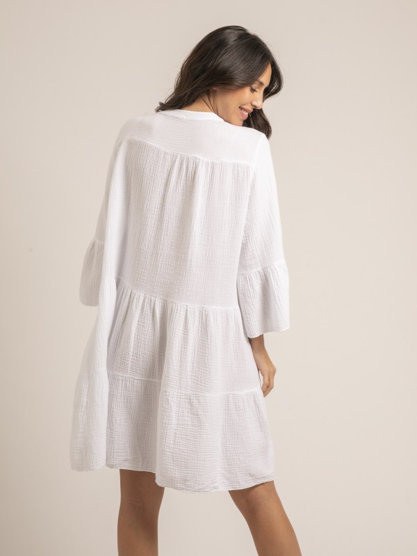 Robe courte gaze de coton...