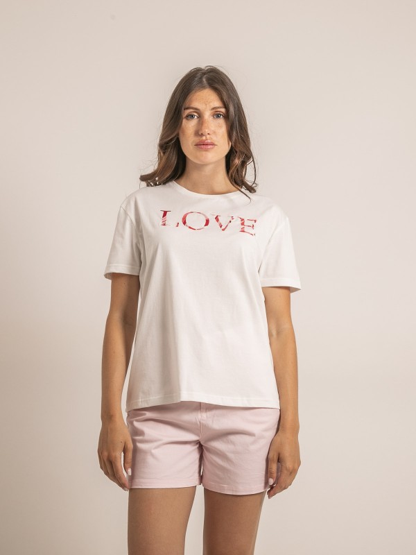 T-shirt col rond message...
