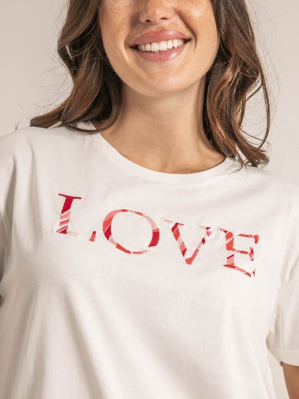T-shirt col rond message...