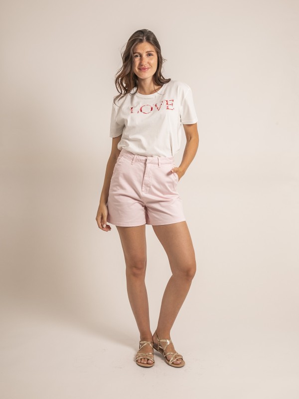 T-shirt col rond message...