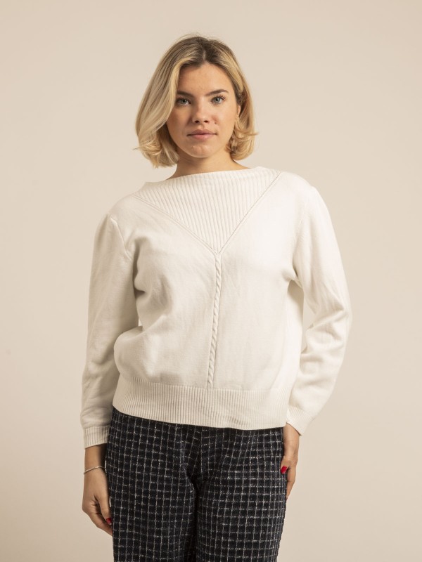 Pull maille KAORI - Blanc