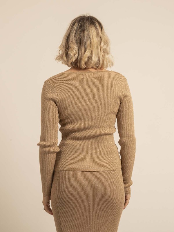 Pull fine maille KEMIA - Doré
