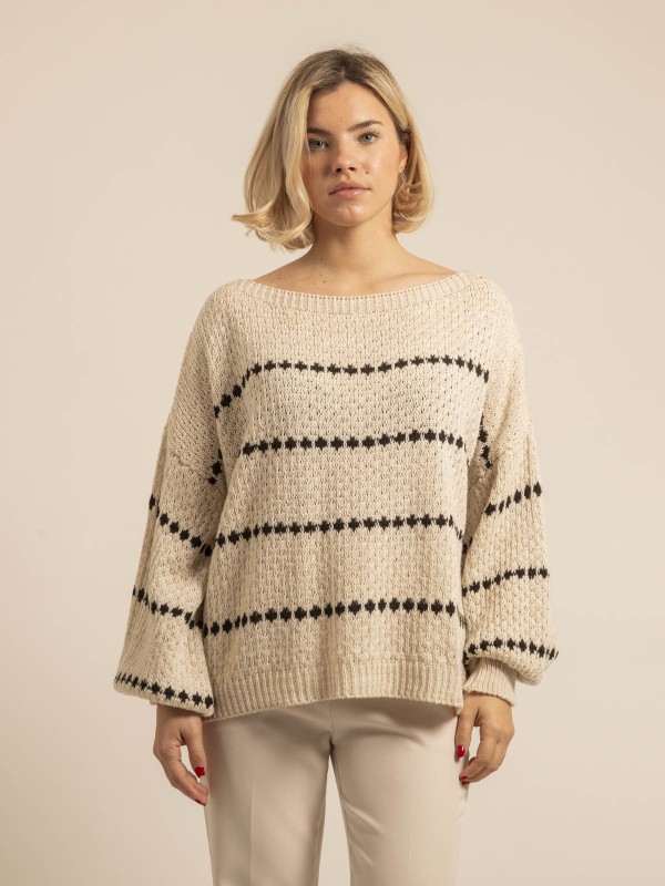 Pull rayures KISA - Beige