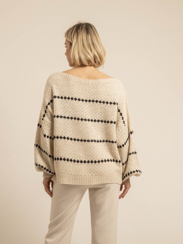 Pull rayures KISA - Beige