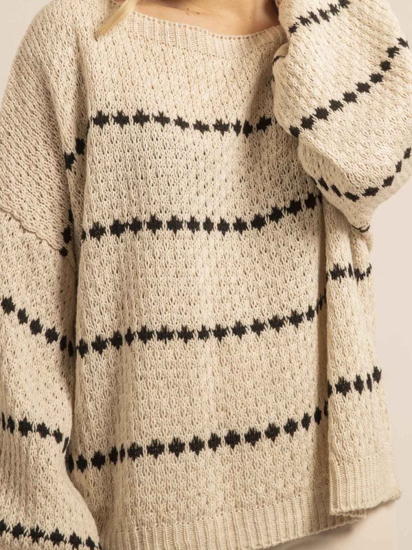 Pull rayures KISA - Beige