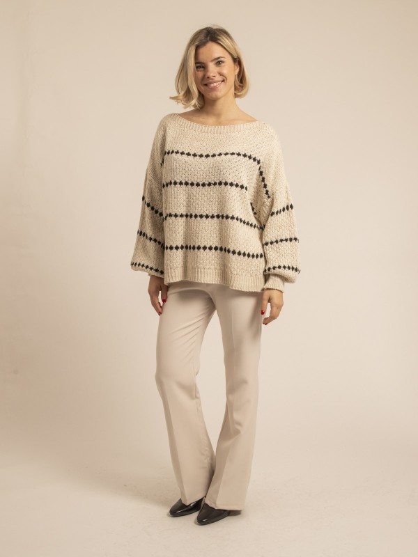 Pull rayures KISA - Beige