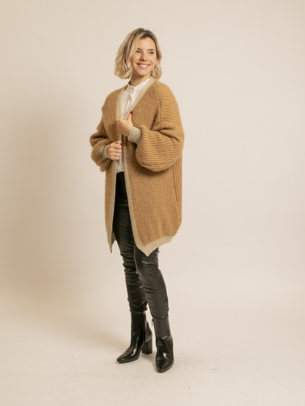 Gilet long ouvert KODY - Ecru