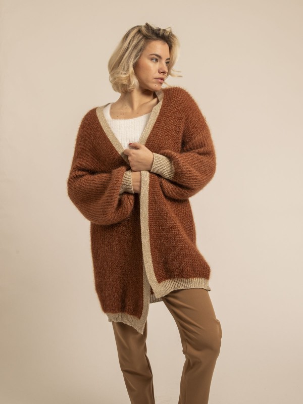 Gilet long ouvert KODY - Ecru
