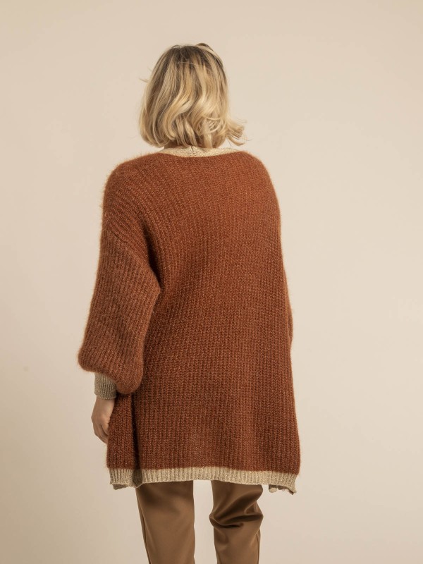 Gilet long ouvert KODY - Ecru