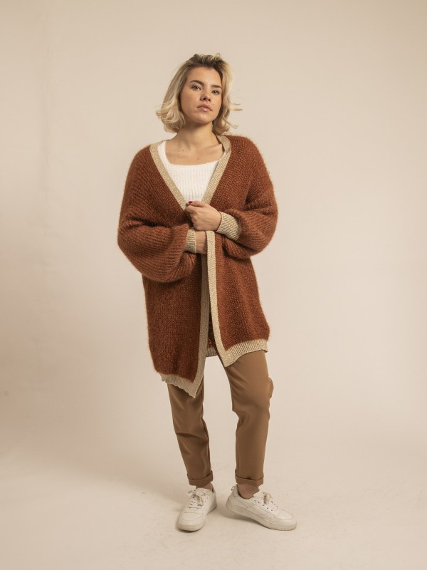 Gilet long ouvert KODY - Ecru