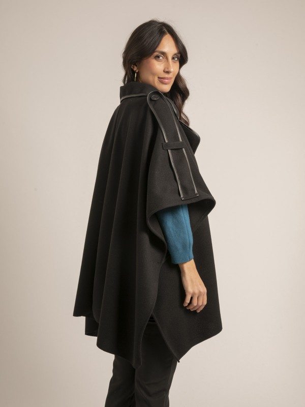 Manteau cape noire femme outlet