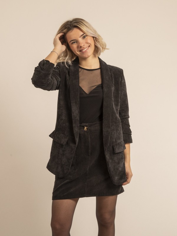 Blazer velours manches...