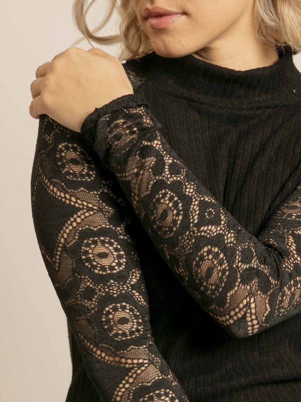 Pull a dentelle KEITH - Noir