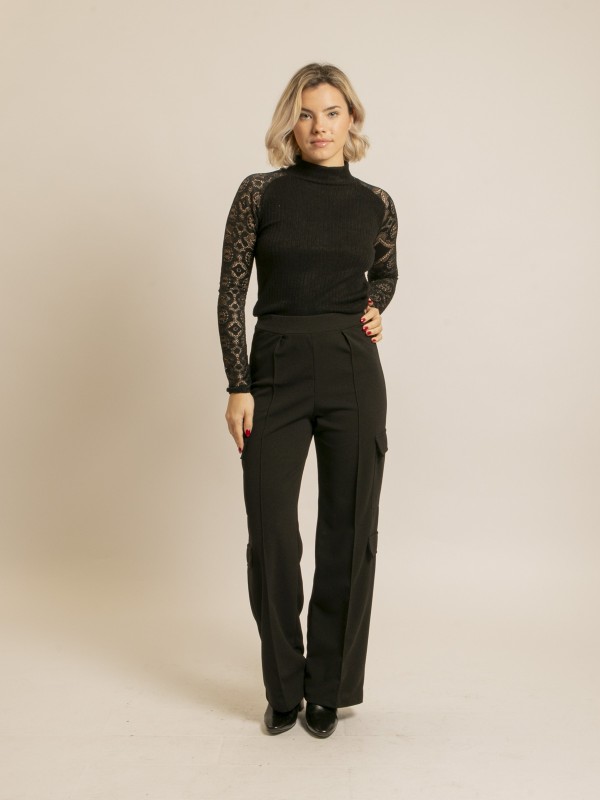 Pull a dentelle KEITH - Noir