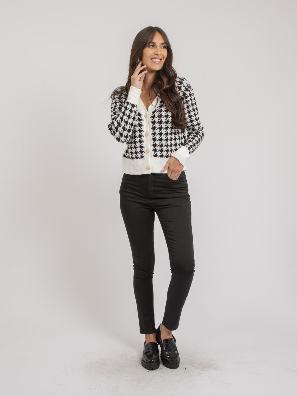 Cardigan motifs KENAN - Blanc