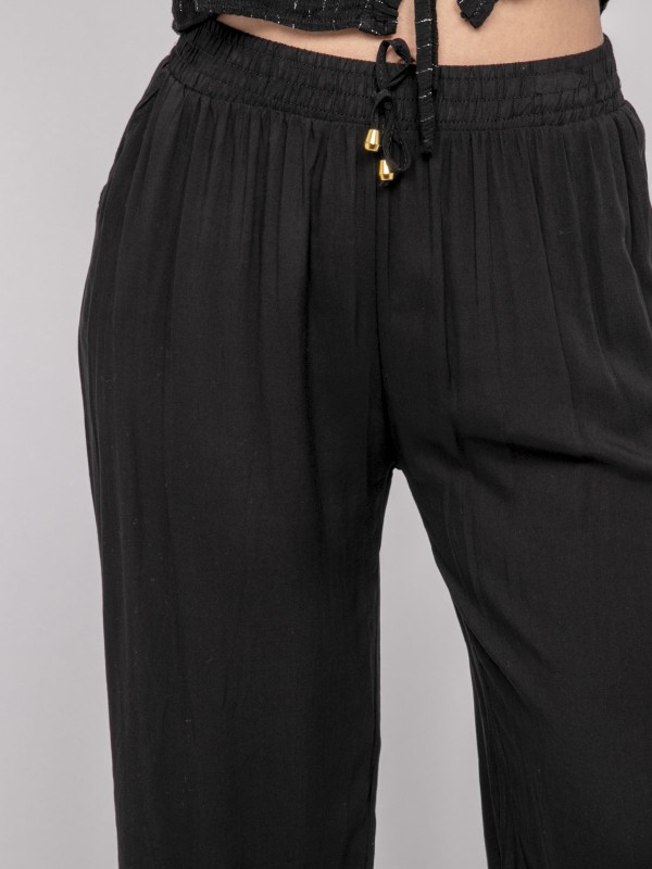 Pantalon fluide EVELYNE - Noir