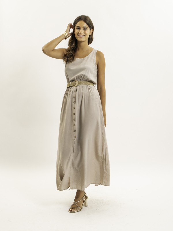 Robe longue avec ceinture...
