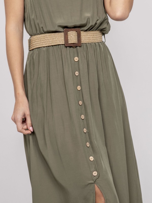 Robe longue avec ceinture...