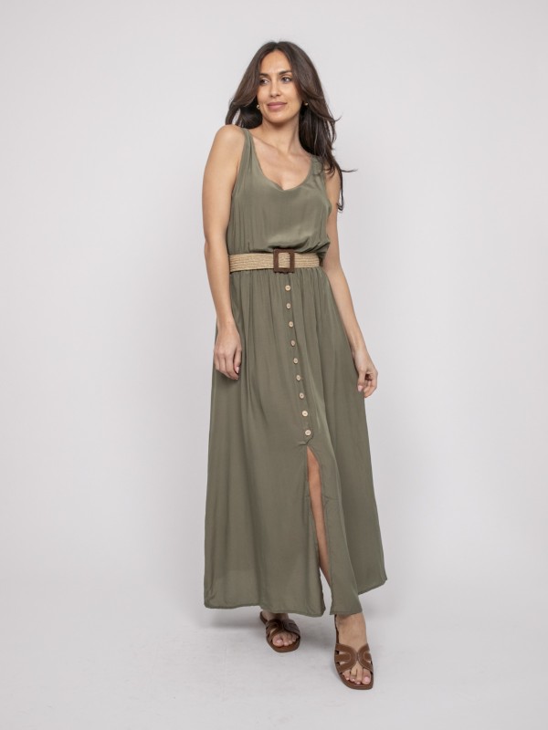 Robe longue avec ceinture...