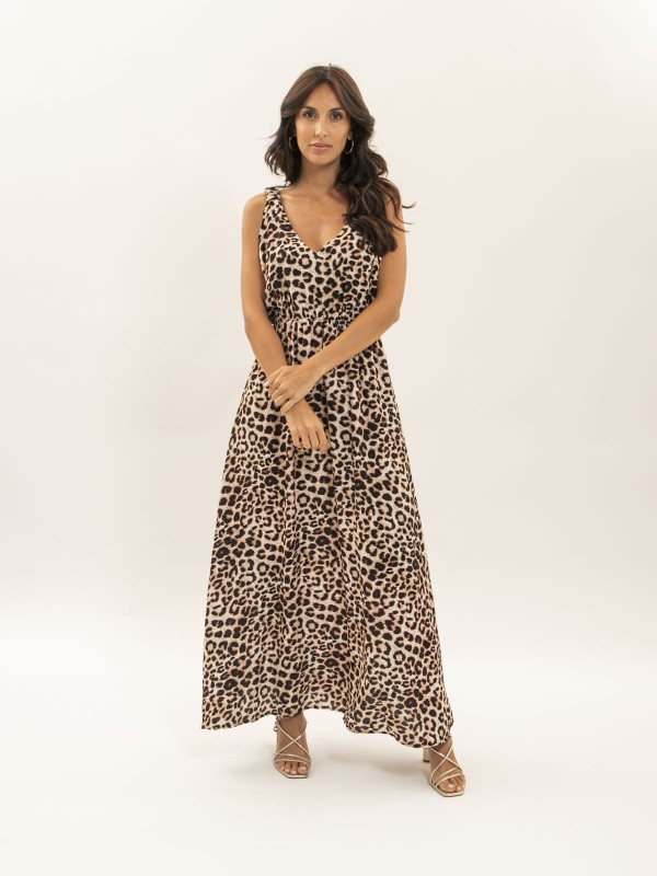 Robe longue motifs léopard...