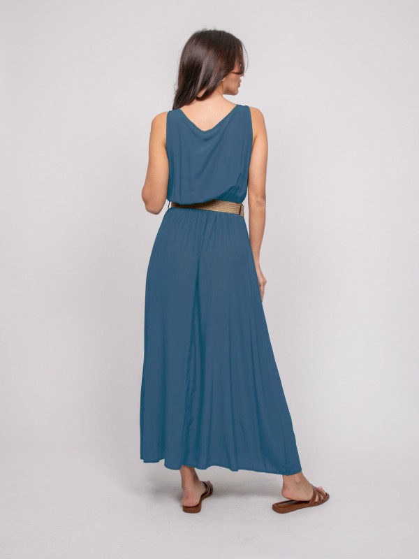 Robe longue avec ceinture...