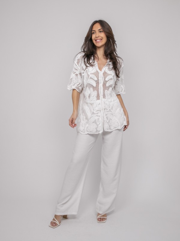 Chemise en crochet manches...