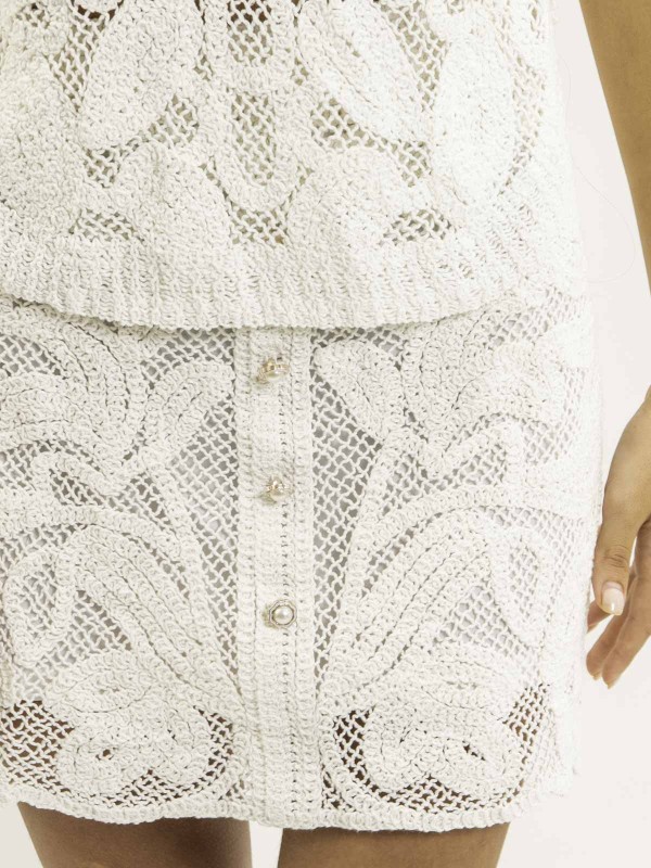 Jupe dentelle XORETTE - Blanc
