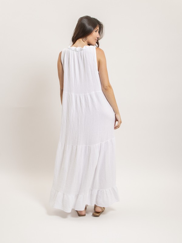Robe longue gaze de coton...