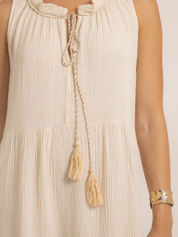 Robe longue gaze de coton...