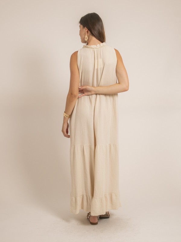 Robe longue gaze de coton...