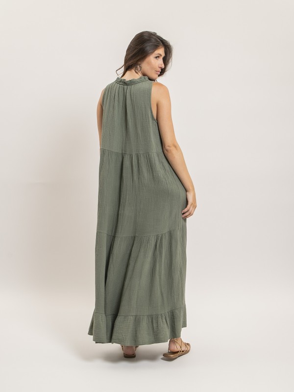 Robe longue gaze de coton...