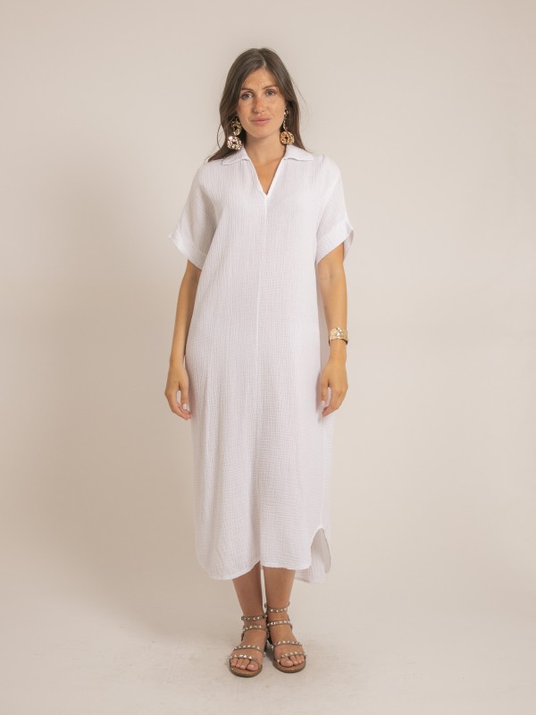 Robe longue gaze de coton...