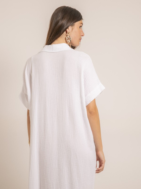 Robe longue gaze de coton...