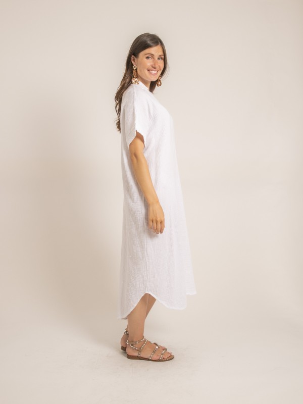 Robe longue gaze de coton...