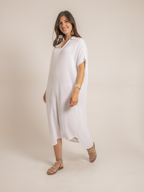Robe longue gaze de coton...