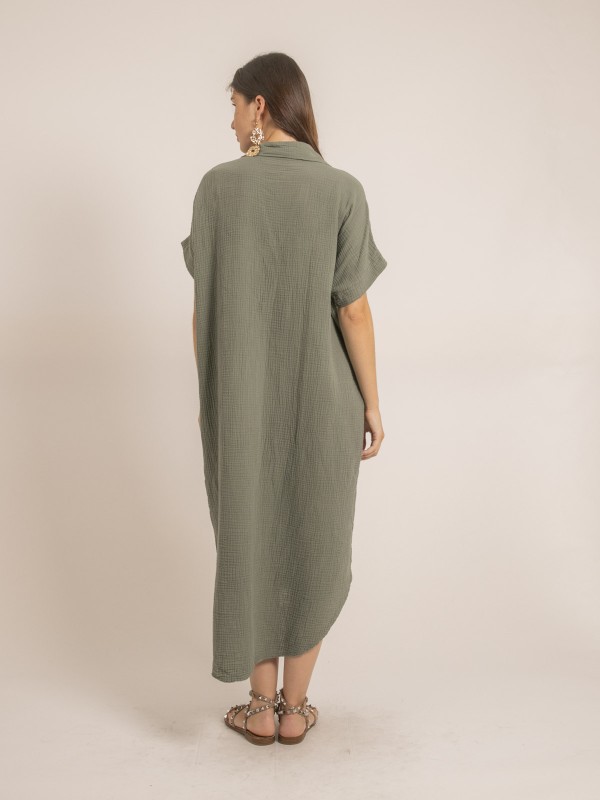 Robe longue gaze de coton...