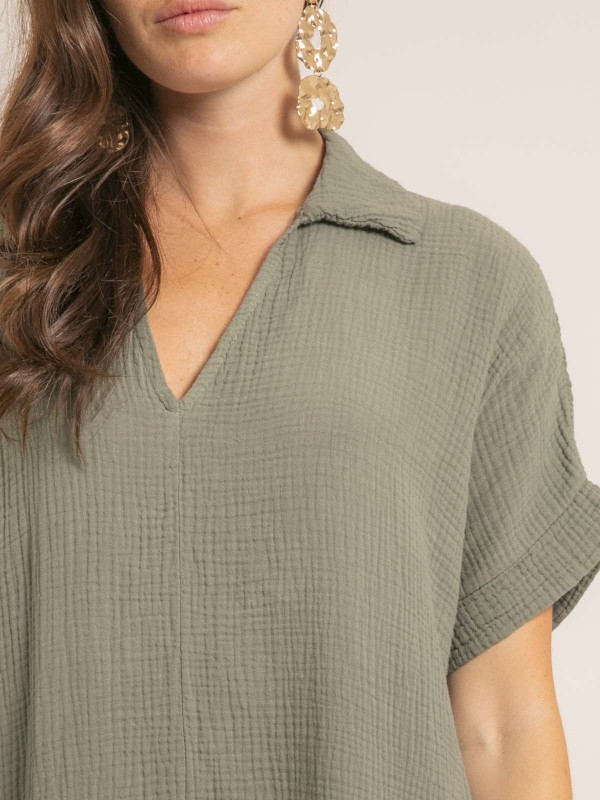 Robe longue gaze de coton...
