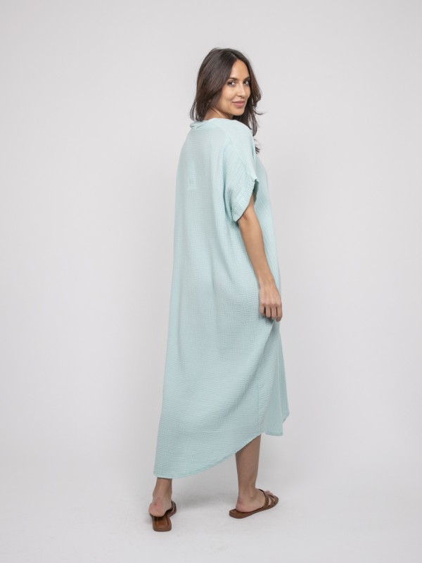 Robe longue gaze de coton...