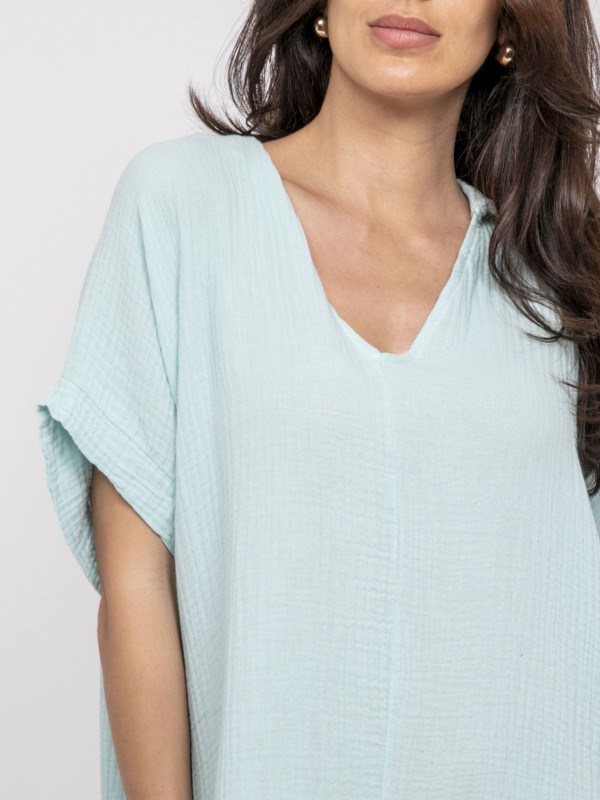 Robe longue gaze de coton...