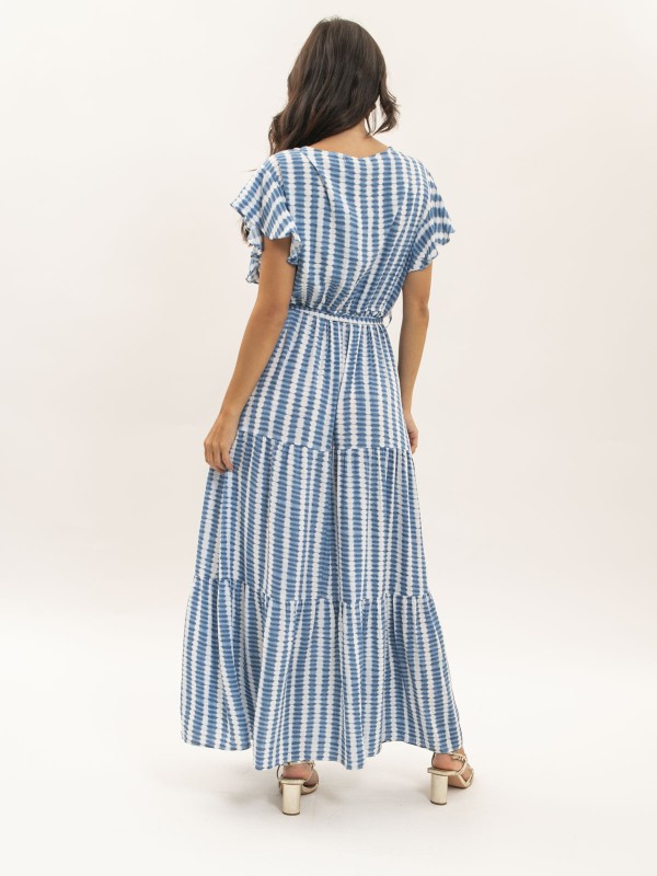 Robe longue cache-coeur tie...