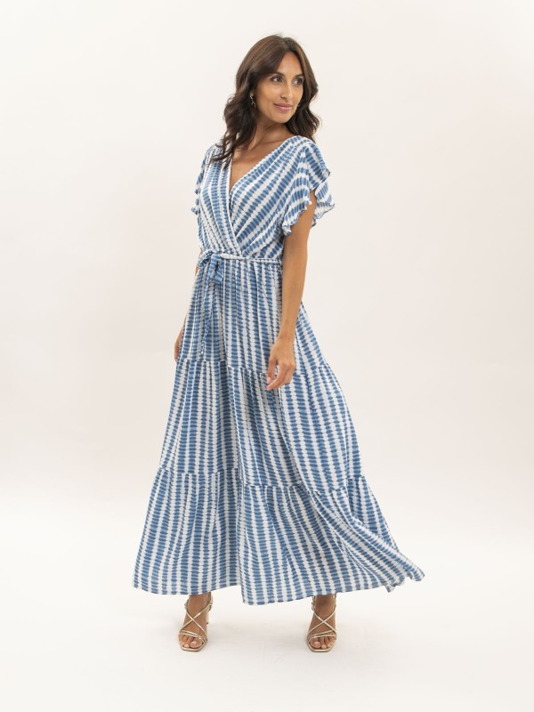 Robe longue cache-coeur tie...