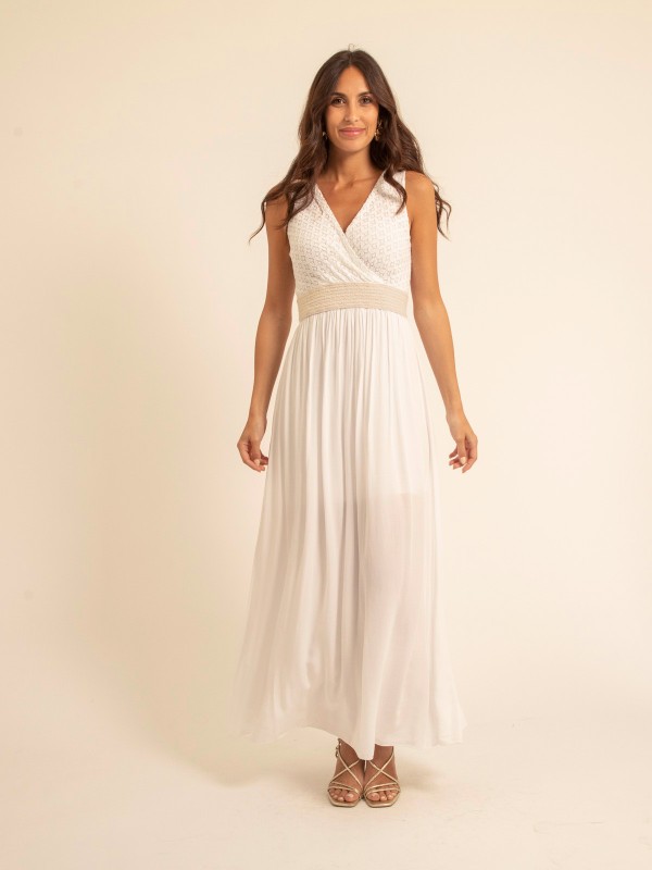 Robe longue en dentelle...