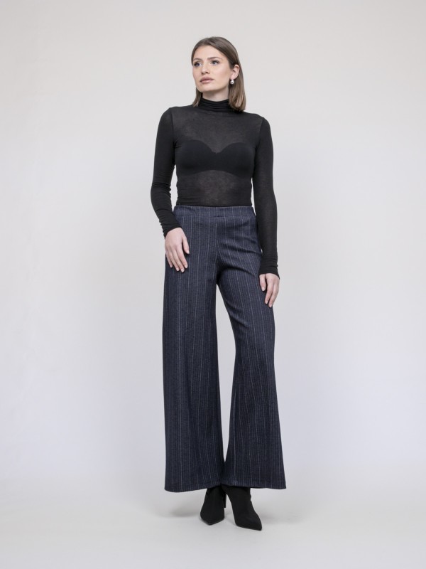 Pantalon large chevron...