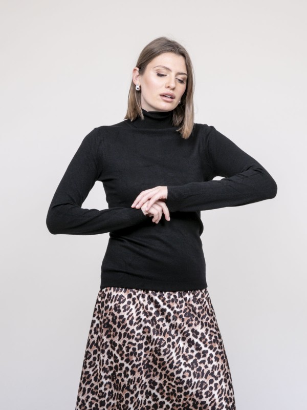 Pull col roulé KANTARA - Noir