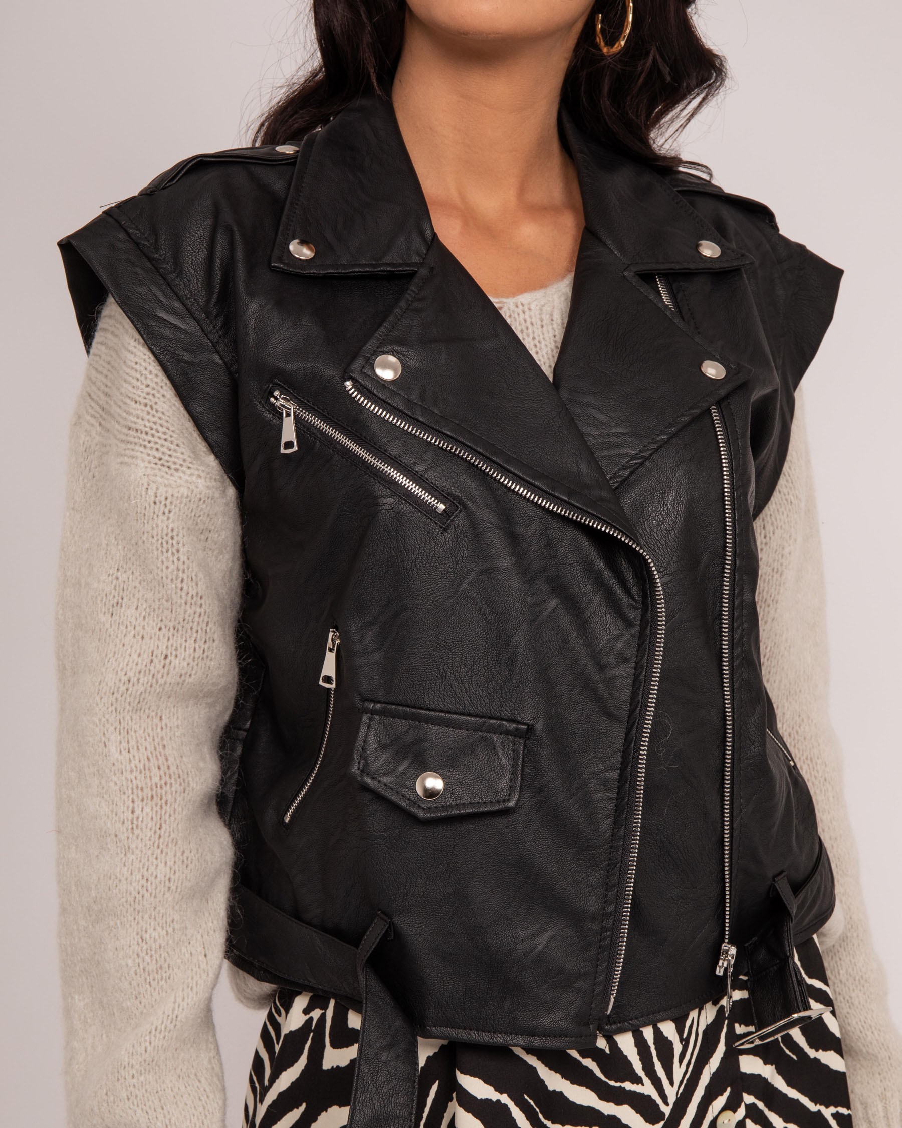 Veste sans manches simili cuir UMOT