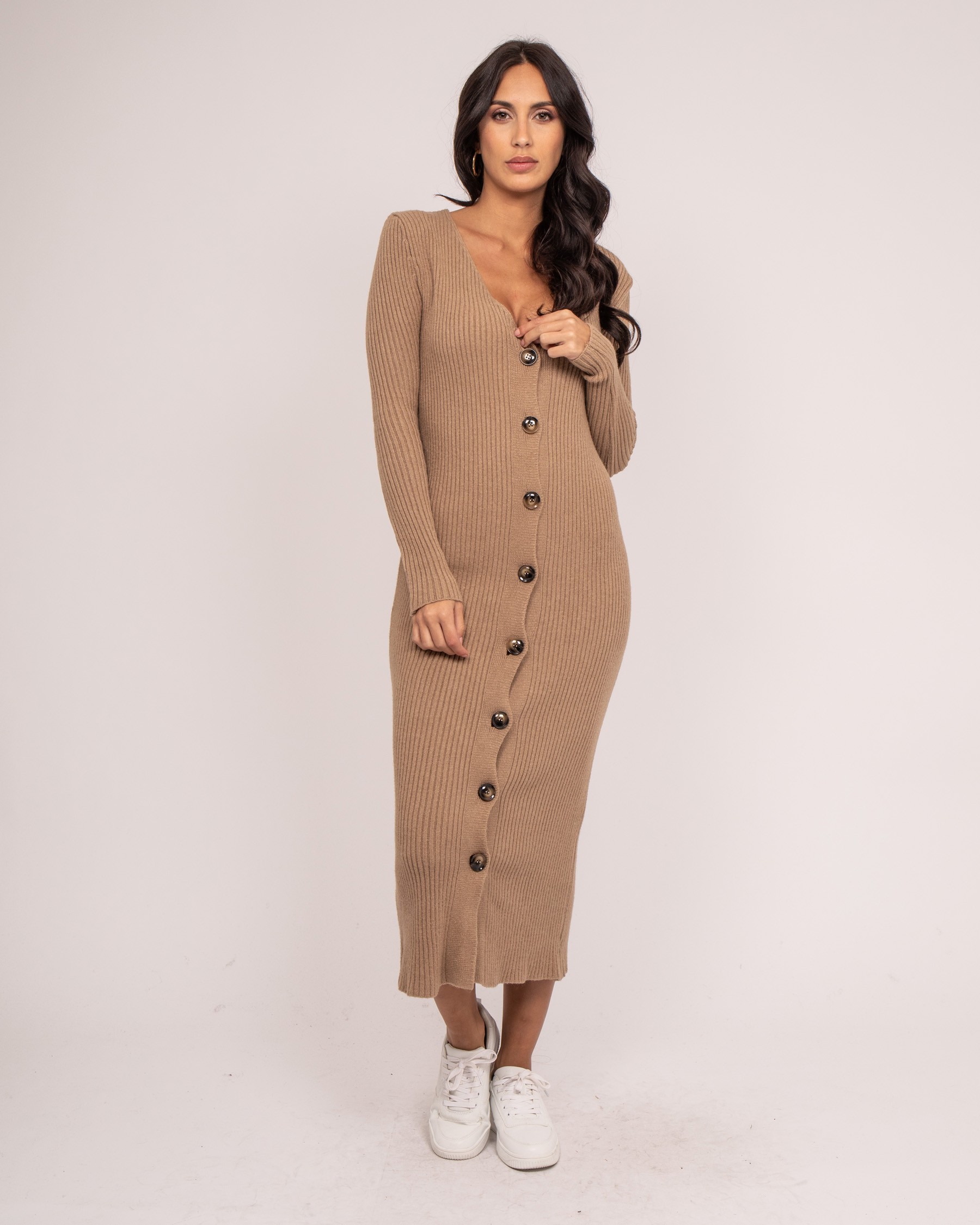 Robe longue maille cotelee IVERNY